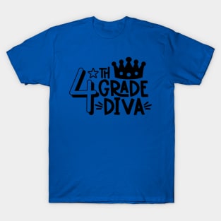 4th Grade Diva Cute Kids Girls School Back to School T-Shirt